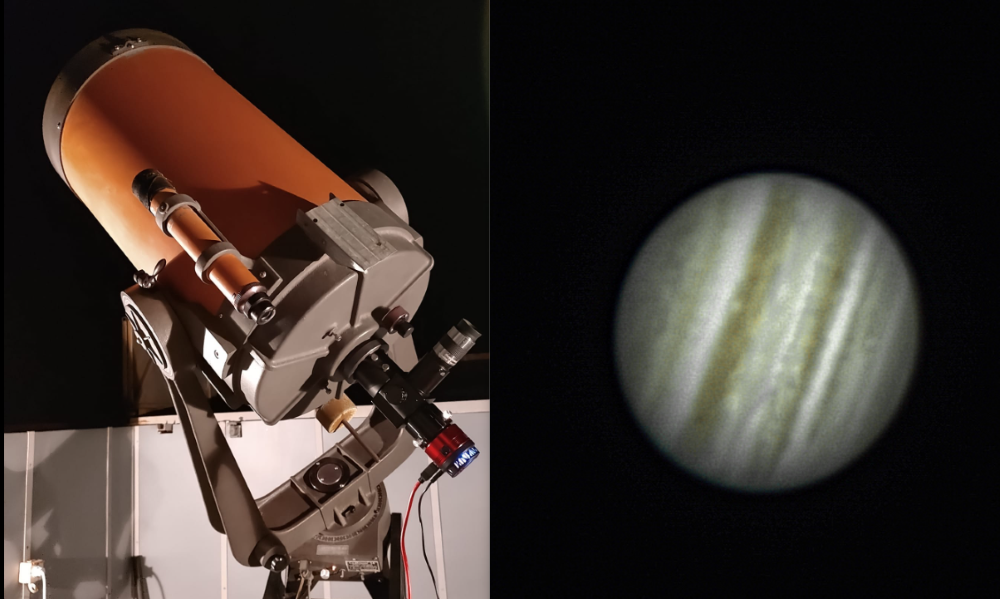 Астрономическата обсерватория е оборудвана с телескоп "Celestron 14", монтиран стационарно в наблюдателен павилион, рефрактор 100/1000 и телементори 63/840 на Карл Zeis Jena